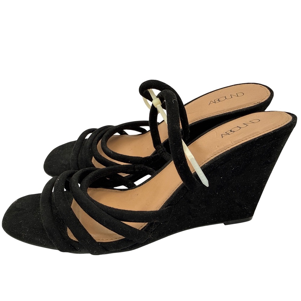 Abound Women's Black Strappy Block Heel Sandals Open Toe Size 10 New